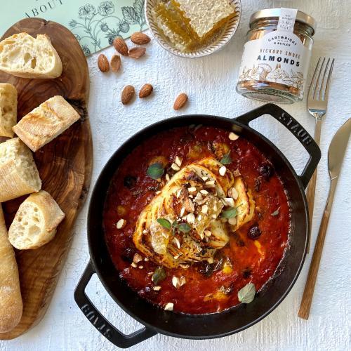 Hasselback Halloumi with Rich Tomato & Olive Sauce – Gourmet Grocery OurChoice for Food & Gifts