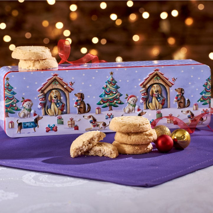 Grandma Wild's Embossed Christmas Dogs Party Tin 200g