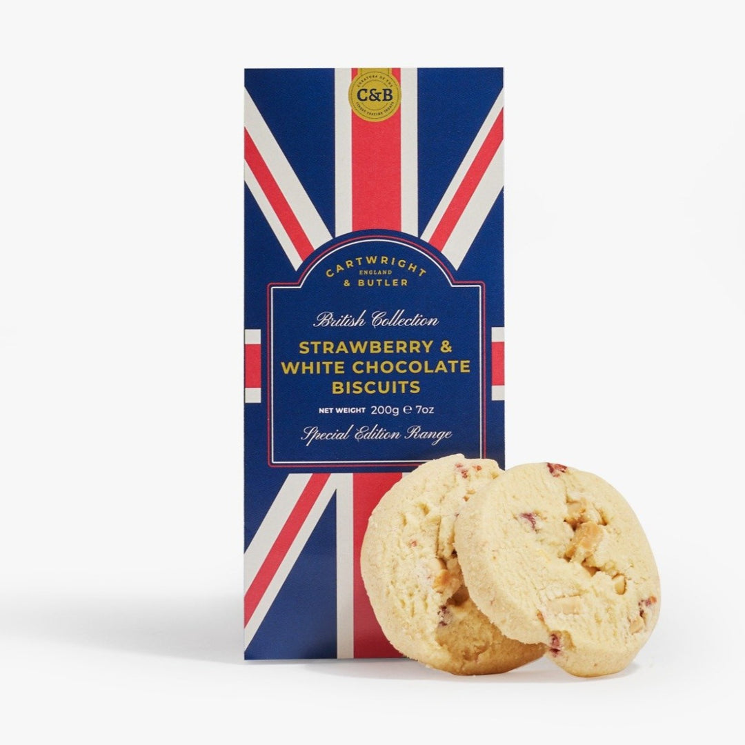 C&B Great British Collection - Strawberry & White Chocolate Biscuits
