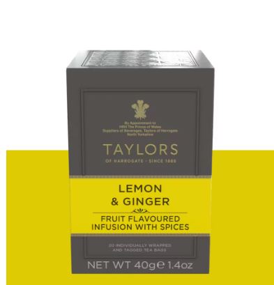 Taylors of Harrogate Lemon and Ginger Infusion Tea Bag 20 Sachets