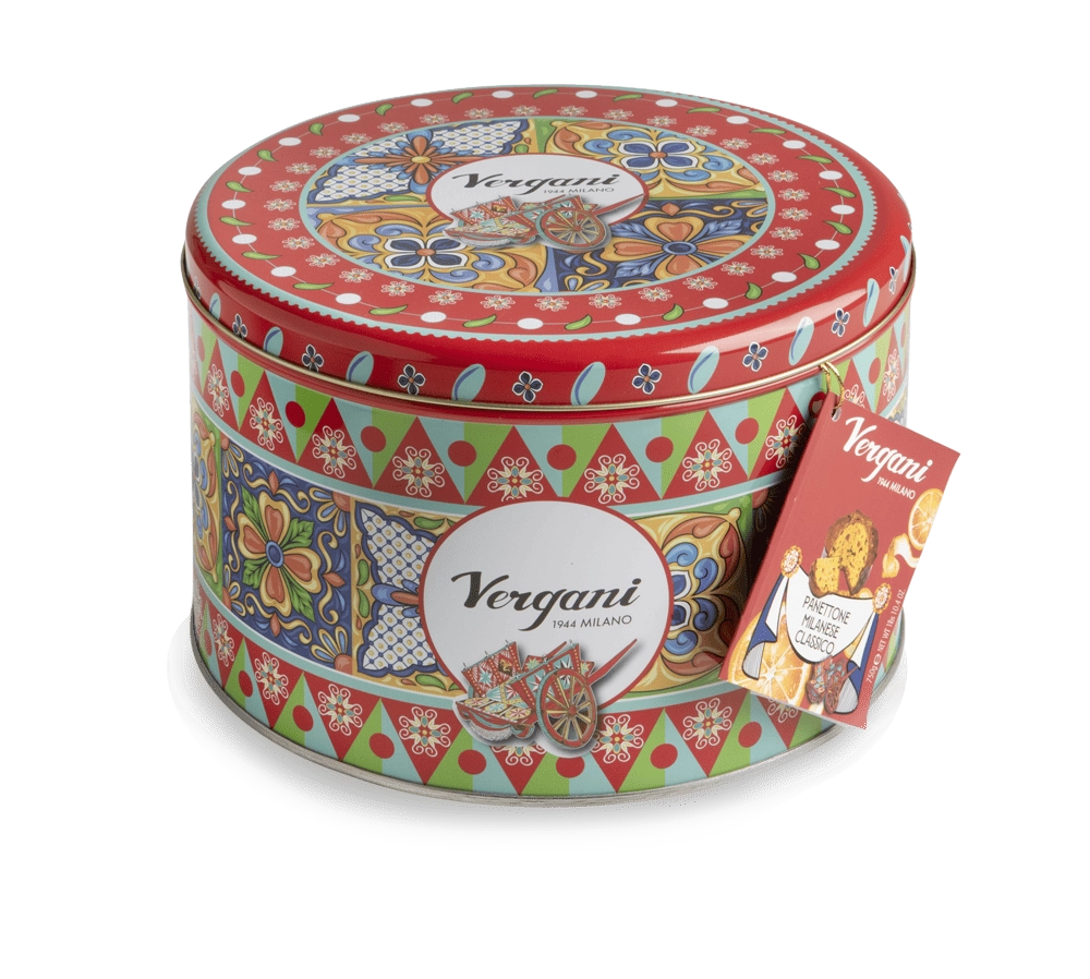 Vergani Sicily Trip Classic Panettone in Tin RED 750g