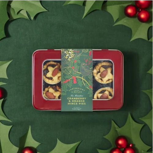 Cartwright and Butler Cranberry and Orange Mini Mince Pies in Tin