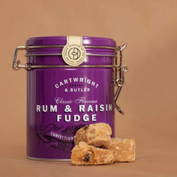 Cartwright & Butler Rum and Raisin Fudge in Tin 175g [ August 2024]