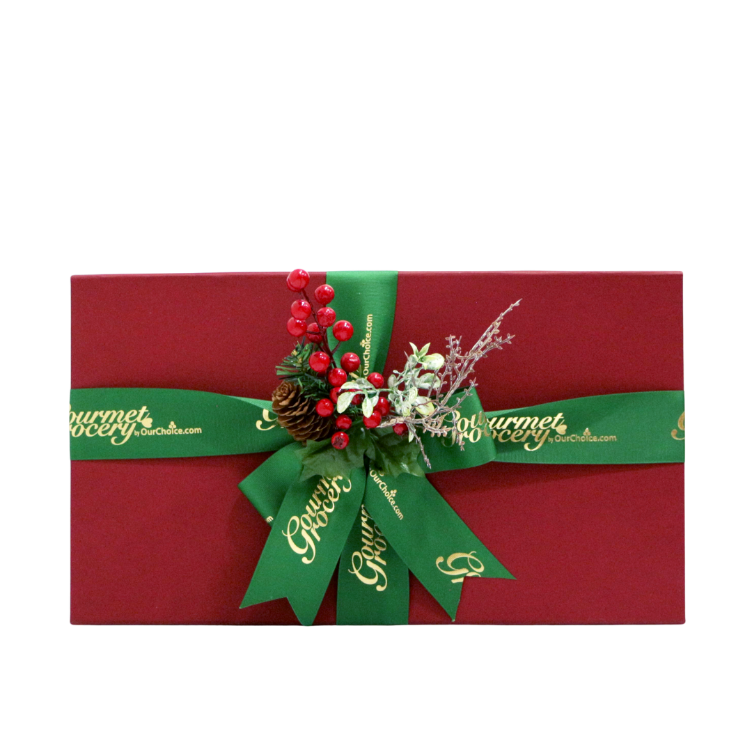 Red Box with Ribbon and Flower