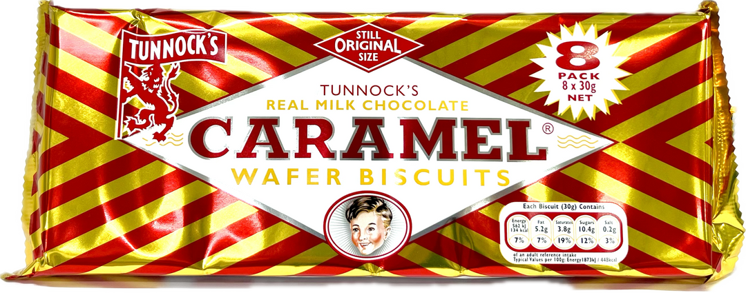 Tunnocks Caramel Wafers Biscuits 8 x 30g