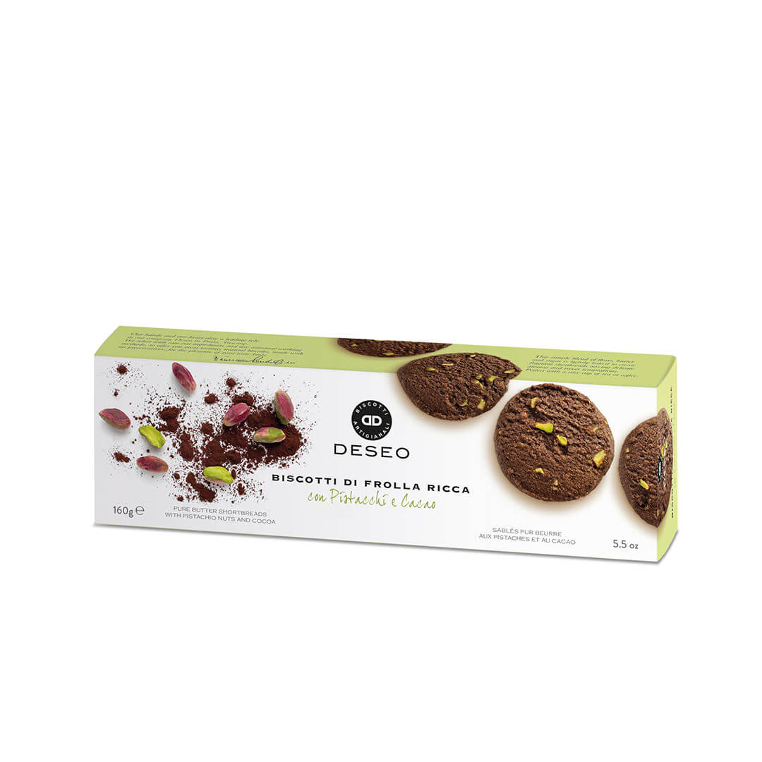 DESEO RICH SHORTBREAD COOKIES PISTACHIOS AND COCOA 160g