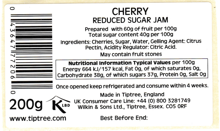 Tiptree Reduced Sugar Cherry Jam 200g