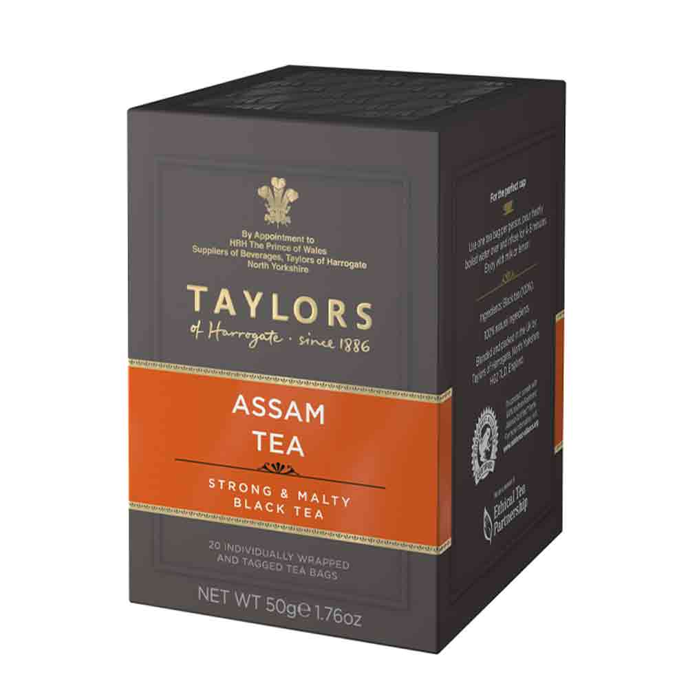 50g box of Taylors of Harrogate Assam tea bags