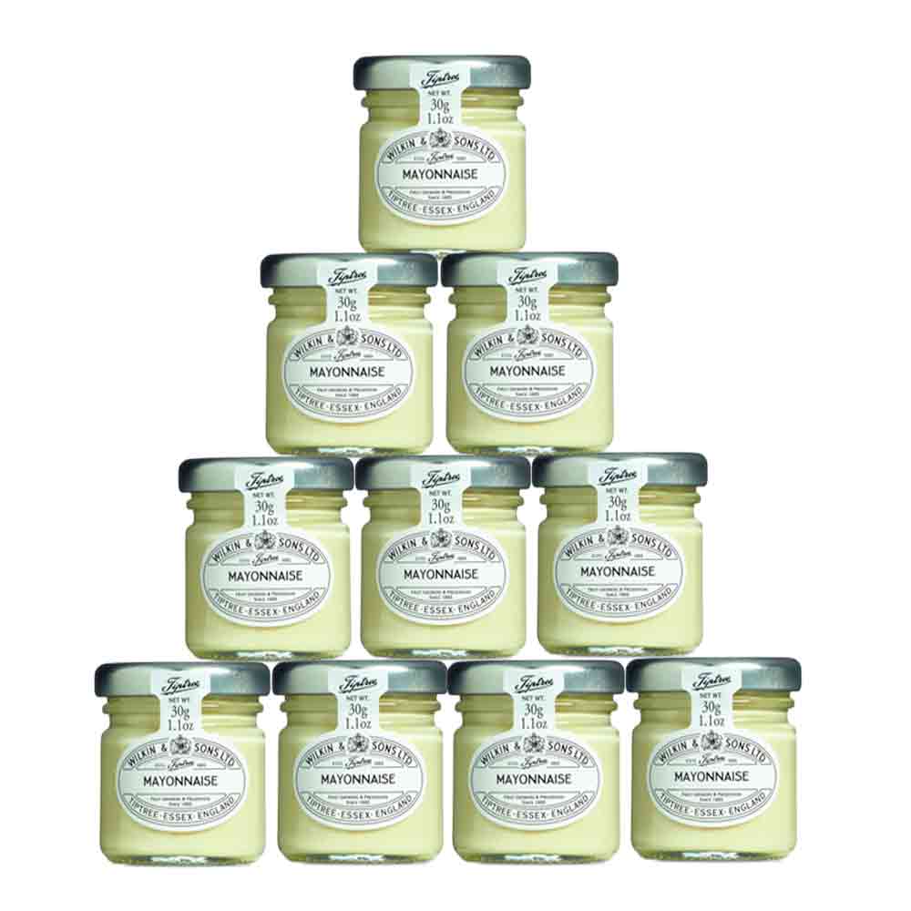 10 mini jars of tiptree mayonnaise