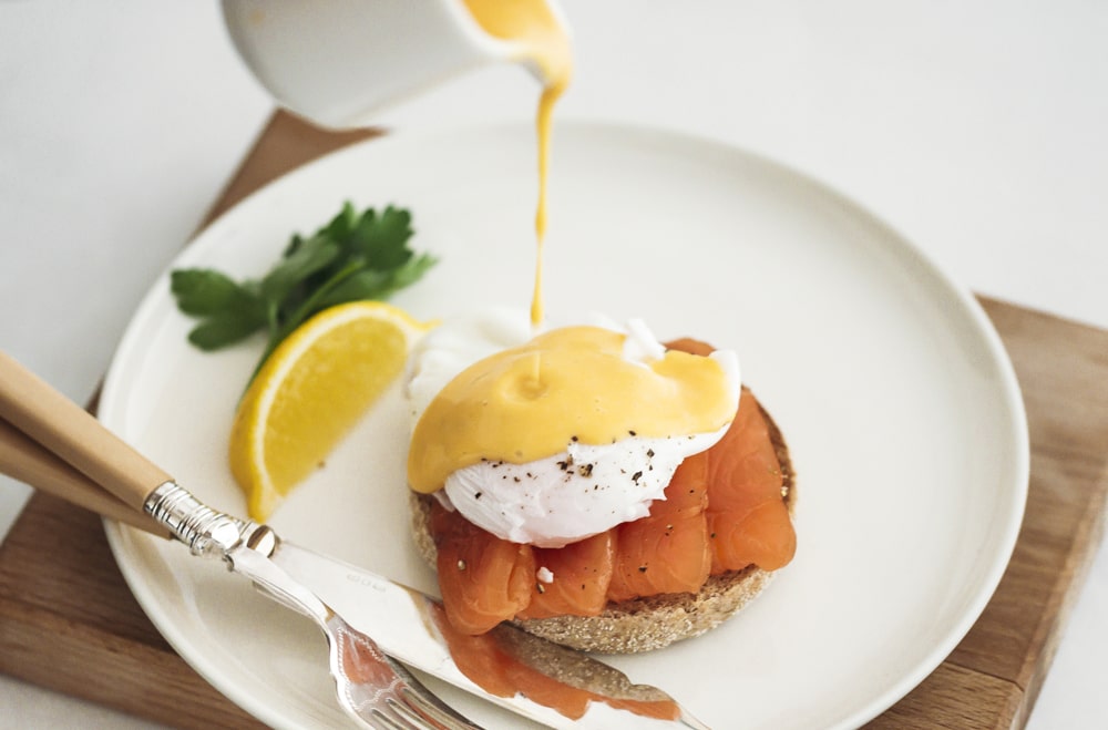 Poached Eggs With Sliced Smoked Salmon