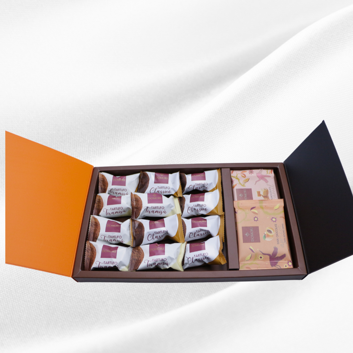 Domori 12pcs Truffles with Chocolate Bar in Gift Box