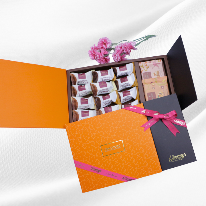 Domori 12pcs Truffles with Chocolate Bar in Gift Box