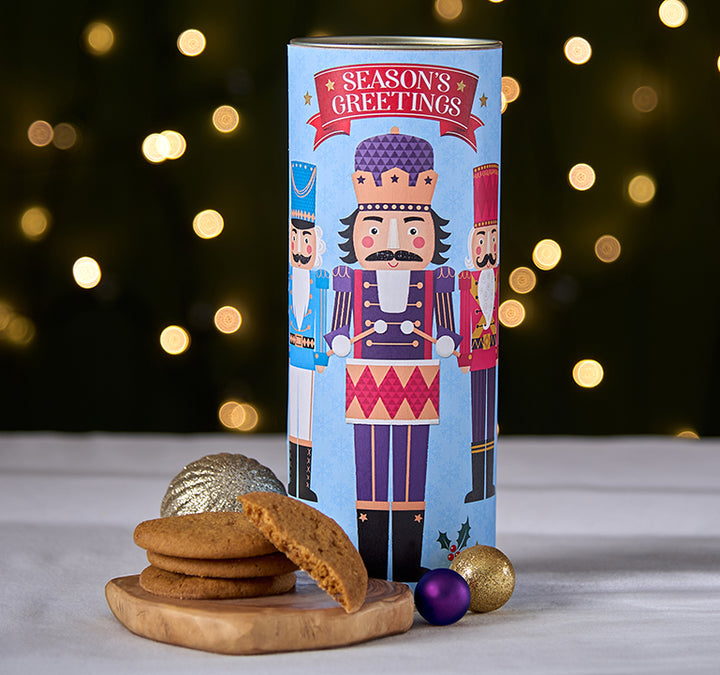 Grandma Wild's Nutcracker Tube with Stem Ginger & Spice Biscuits 200g [1793]
