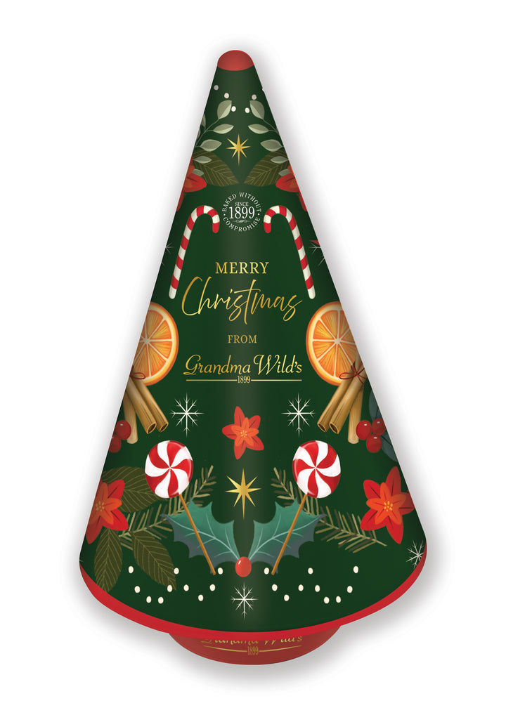 Grandma Wild's Christmas Candy Cane Musical Tree Tin 250g [1813]