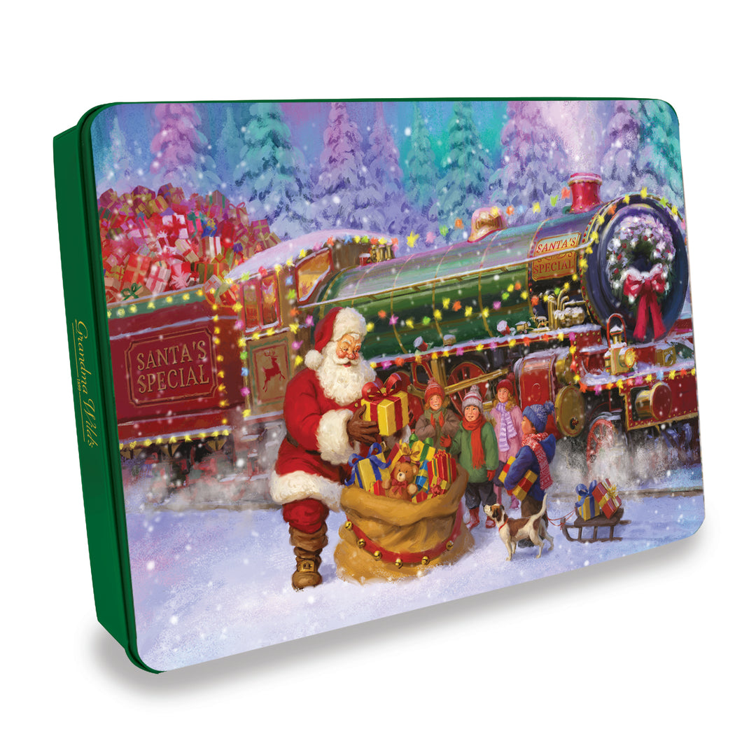 Grandma Wild's Embossed Santa & Train Tin 400g [1858]
