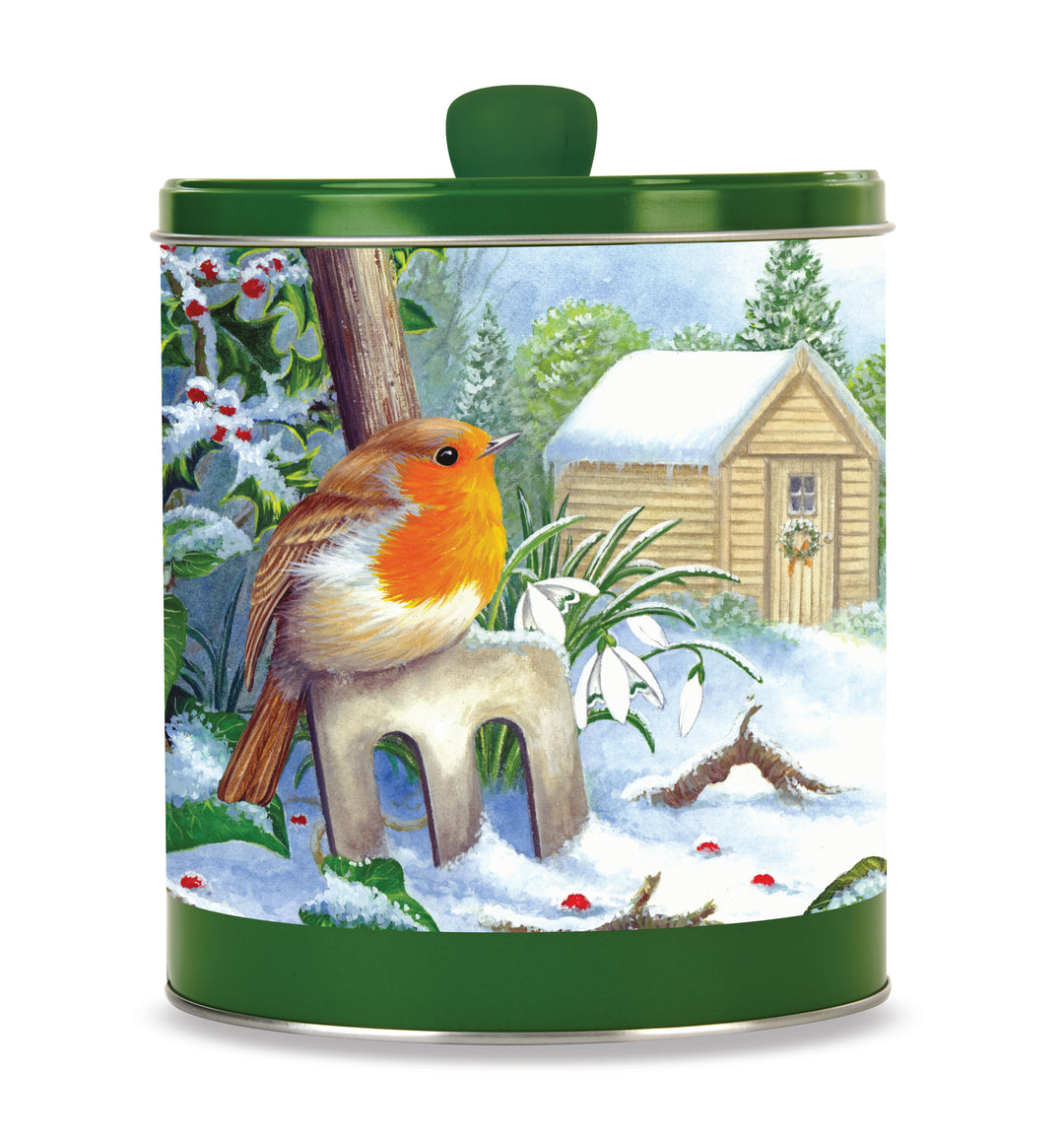 Grandma Wild's Embossed Robin on a Garden Fork Round Tin 300g [1860]