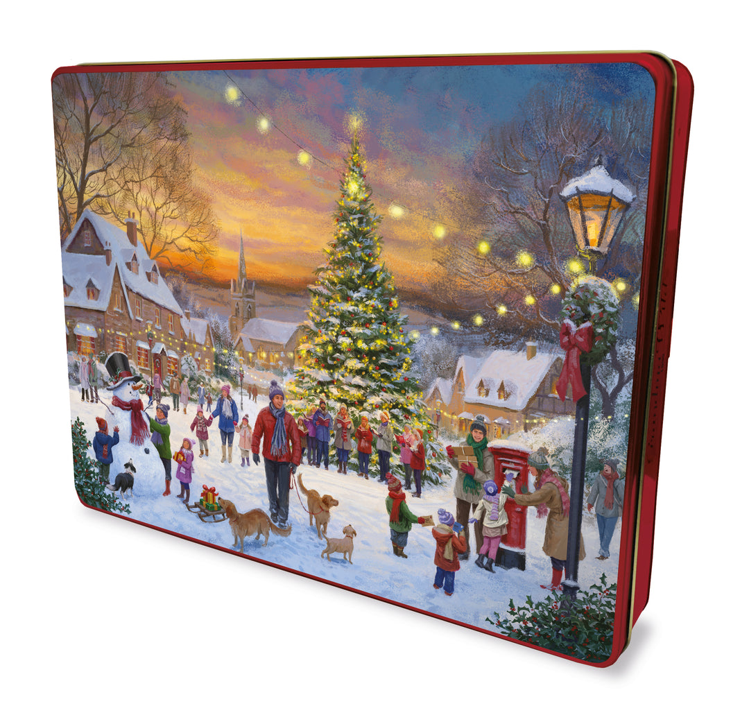 Grandma Wild's Embossed Christmas Village Square Tin 600g [1865]