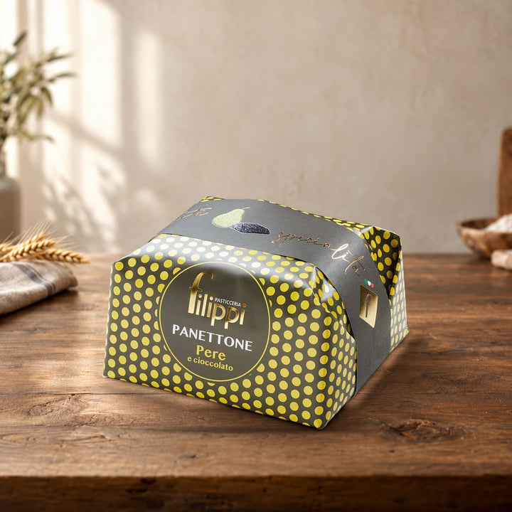 Filippi Panettone with Candied Pears and Dark Chocolate 500g/1000g [GREEN POKA][SPE 7203/7205]