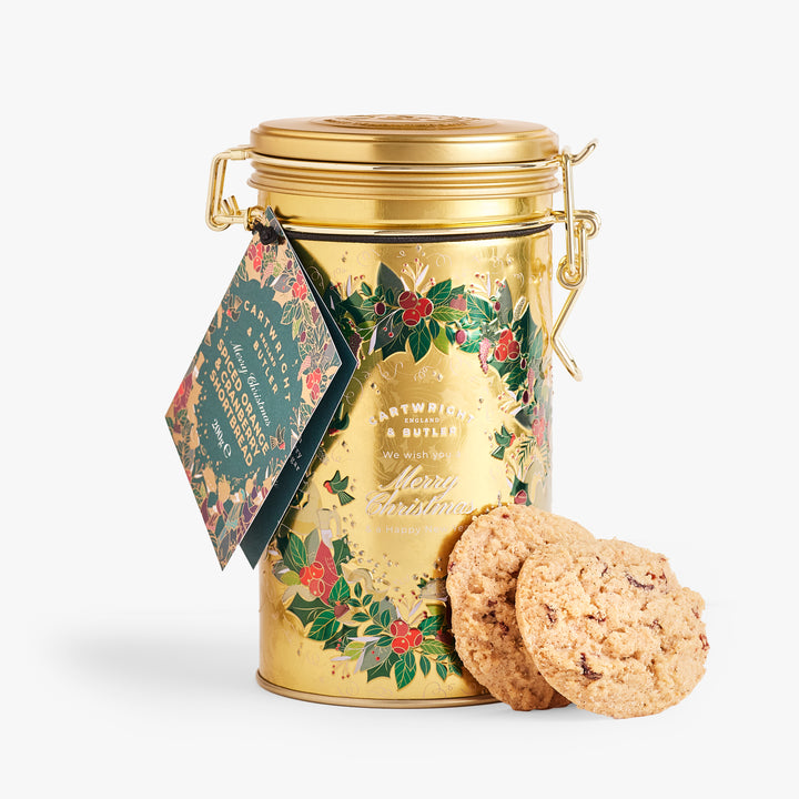 C&B Spiced Orange & Cranberry Shortbreads in Tin 200g [4024]