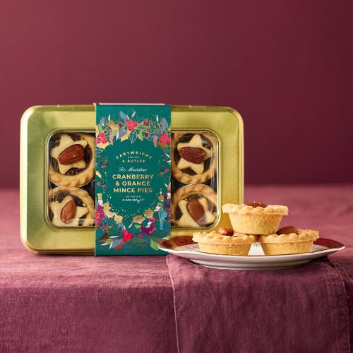 Cranberry & Orange Mini Mince Pies in Tin 120g [4309] Gourmet Grocery