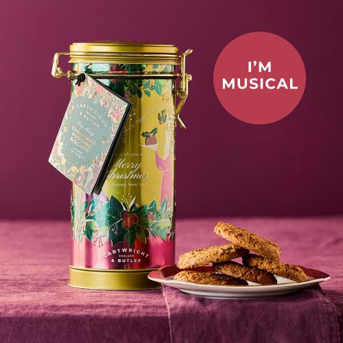 C&B Christmas Pudding Biscuits in Musical Tin 200g [4029]