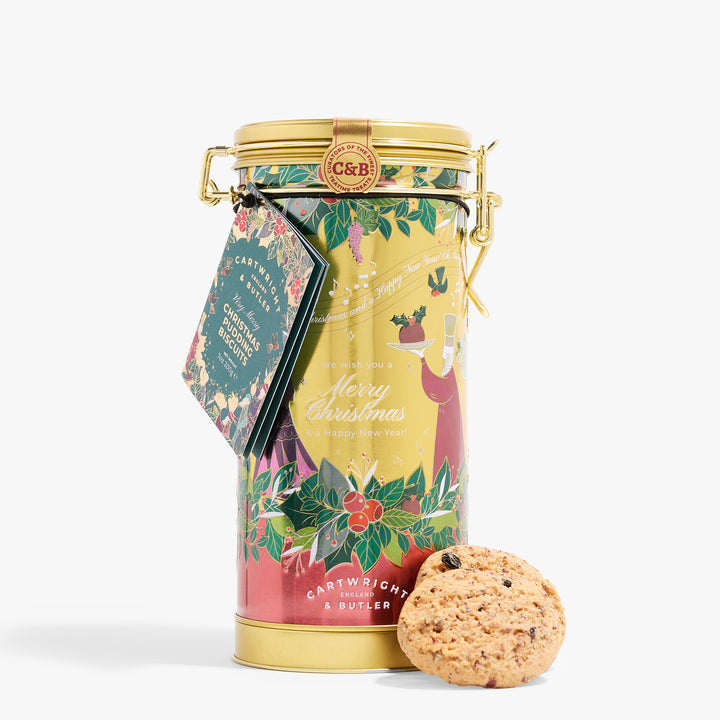 C&B Christmas Pudding Biscuits in Musical Tin 200g [4029]