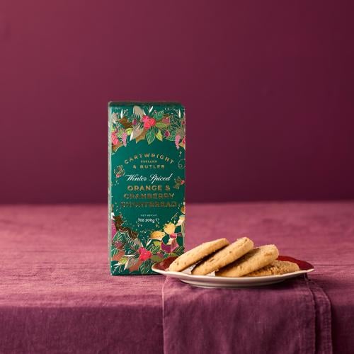 C&B Winter Spiced Orange And Cranberry Shortbread 200g [4030]
