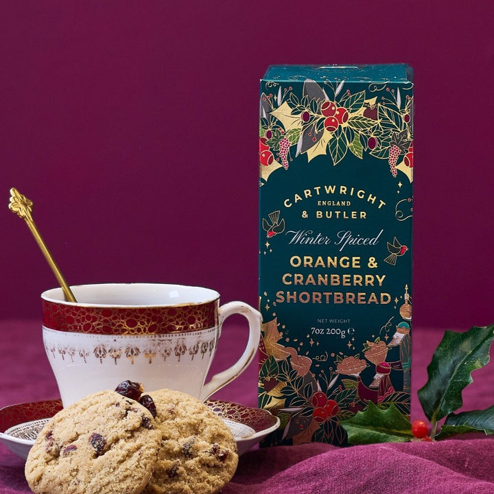 C&B Winter Spiced Orange And Cranberry Shortbread 200g [4030]