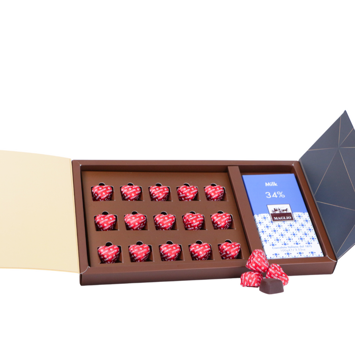 18pcs Heart Shape with Chocolate Bar in Gift Box