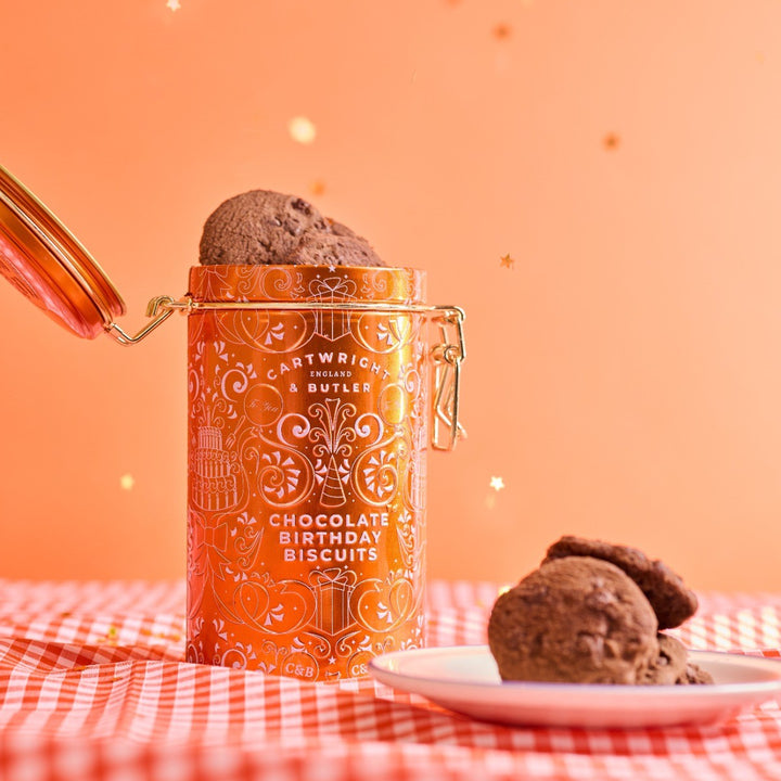 C&B Chocolate Brownie Biscuits in Happy Birthday Tin 200g