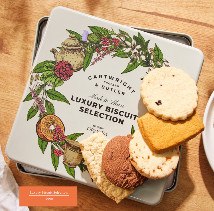 Cartwright & Butler Luxury Biscuit Selection in Square Tin 200g