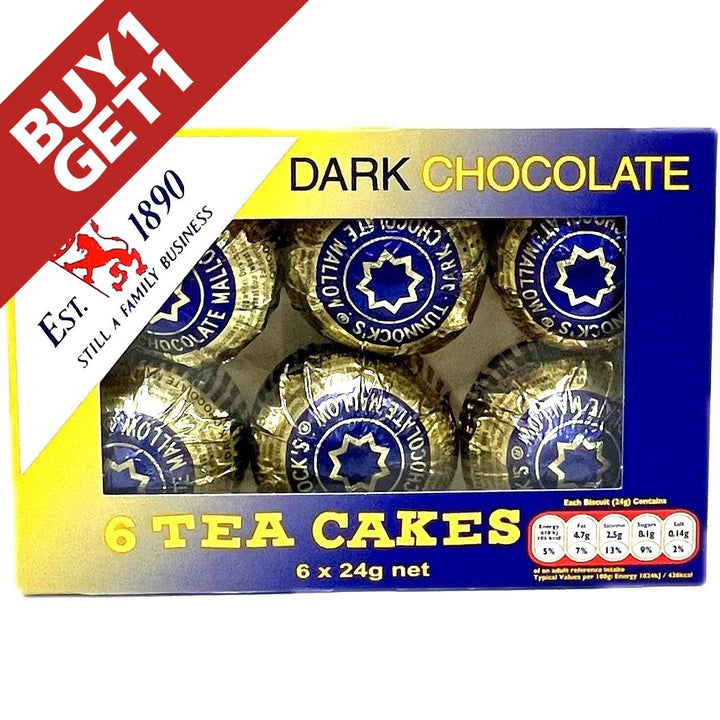 Tunnock's Dark Chocolate Teacakes 6 x 24g - BUY 1 GET 1 FREE  [JUNE 2026]