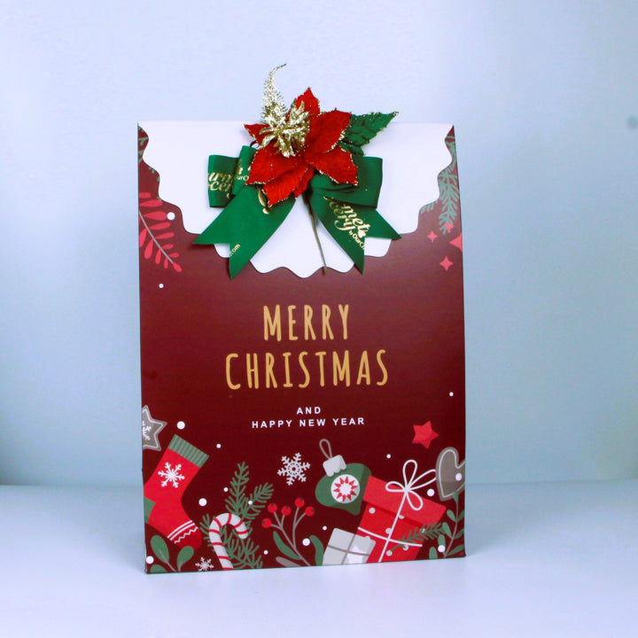 Christmas Red with Ribbon [Extra Large] * 10-15 Items [32cm(L) x 16cm(W) x 47cm(H)]