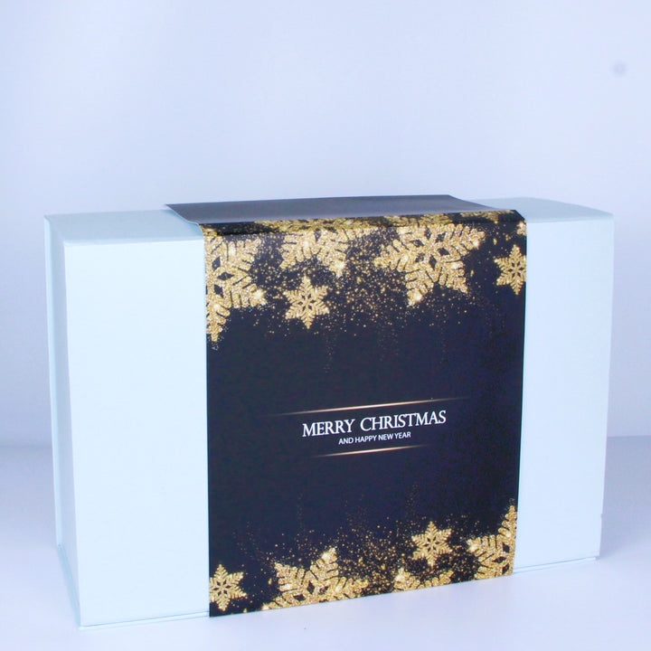 Damask Blue Gift Box with Christmas Sleeve