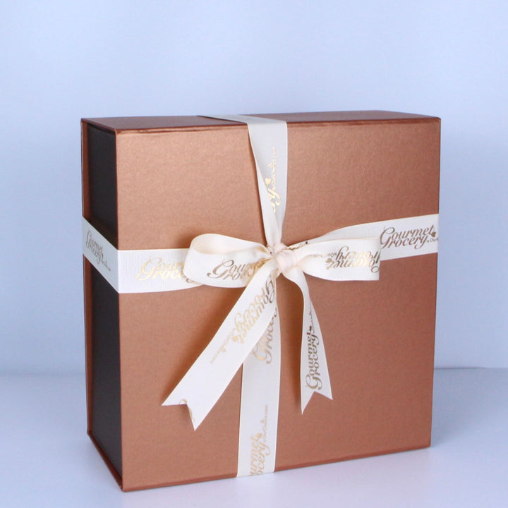 Tan Brown Gift Box with Ribbon
