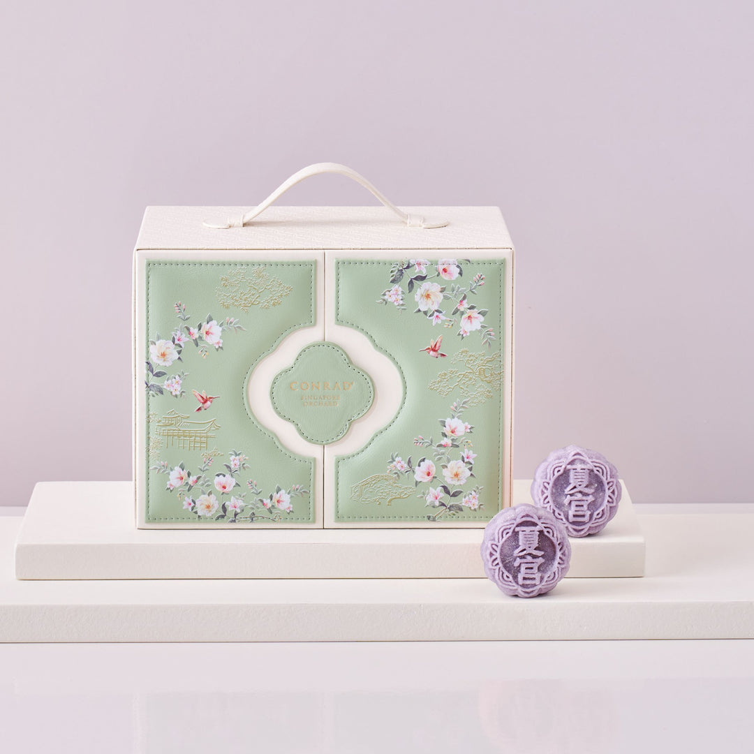 Conrad Singapore Orchard Summer Palace Snowskin Collection Assortment (4 Pieces) in JADE GREEN