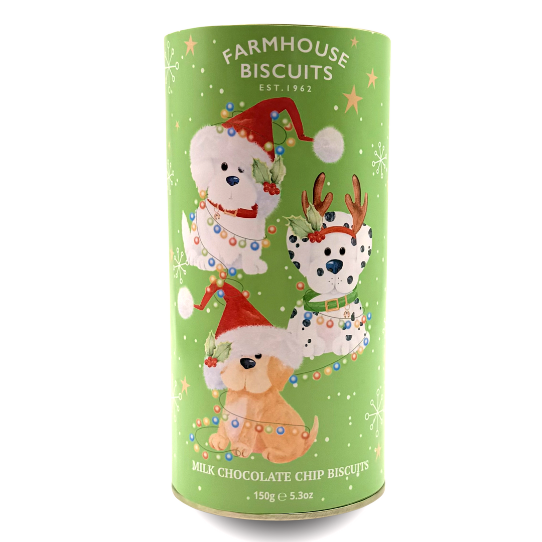 Farmhouse Christmas Puppy Tube - Milk Chocolate Chip 150g [501]