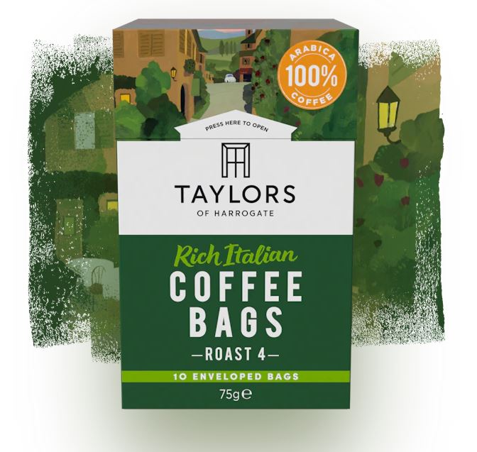 Taylors of Harrogate Rich Italian Coffee Bags - 10 Enveloped Bags