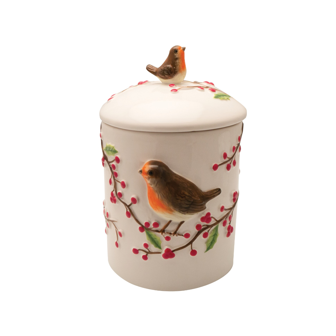 Grandma Wild's Ceramic Christmas Robin & Berries Jar 150g
