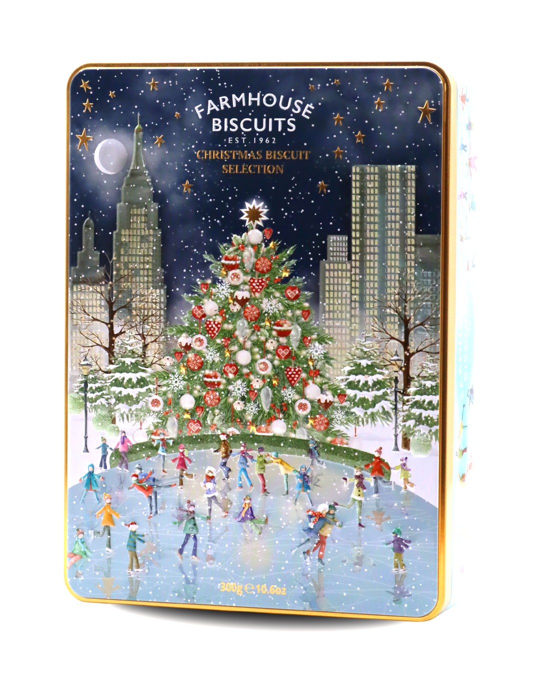 Farmhouse Christmas Iceskating Scene Selection Tin 300g [499]