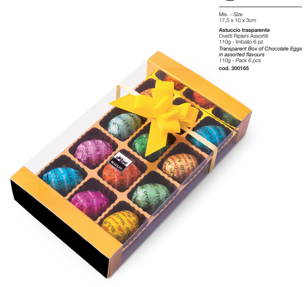 Maglio Transparent Gift Box 110g - Filled Cream Eggs
