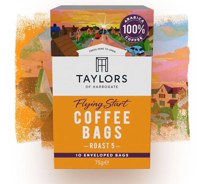 Taylors of Harrogate Flying Start Coffee Bags - 10 Enveloped Bags