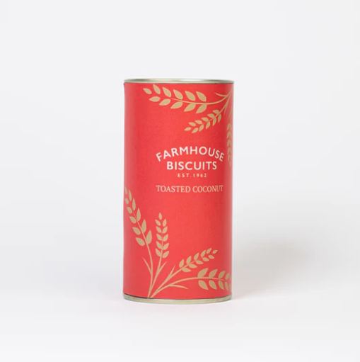 Farmhouse Biscuit Toasted Coconut Red & Gold Tube 100g  [ End June 2024]