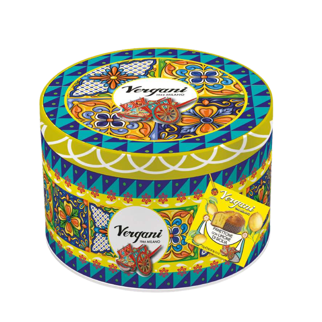 Vergani Sicily Trip Limoncello Panettone in Tin 750g