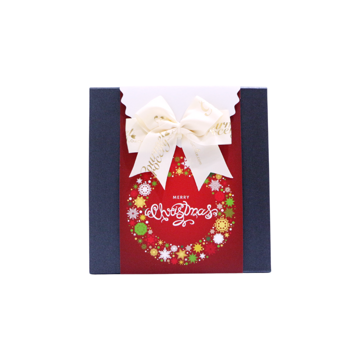 Black Box with Christmas Sleeve MEDIUM [27cm x 27 cm x 11 cm] * 4-7 Items