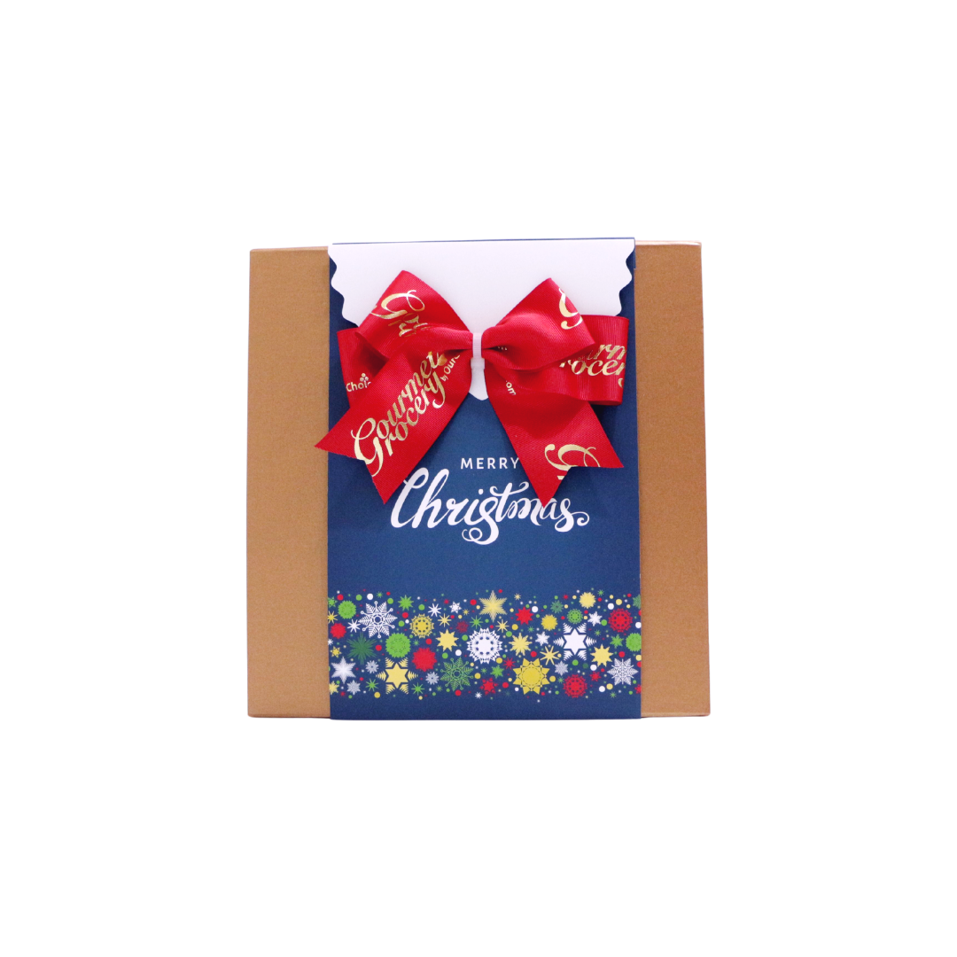 Dark Brown Box with Christmas Sleeve MEDIUM [27cm x 27 cm x 11 cm] * 4-7 Items