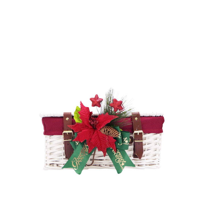White Chest with Red Cloth
