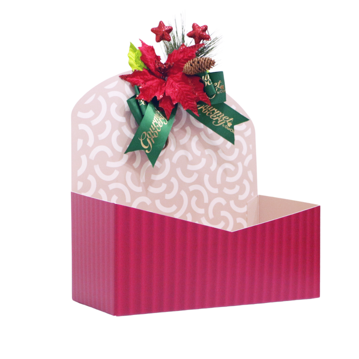 Red Carrier with Ribbon and Flower
