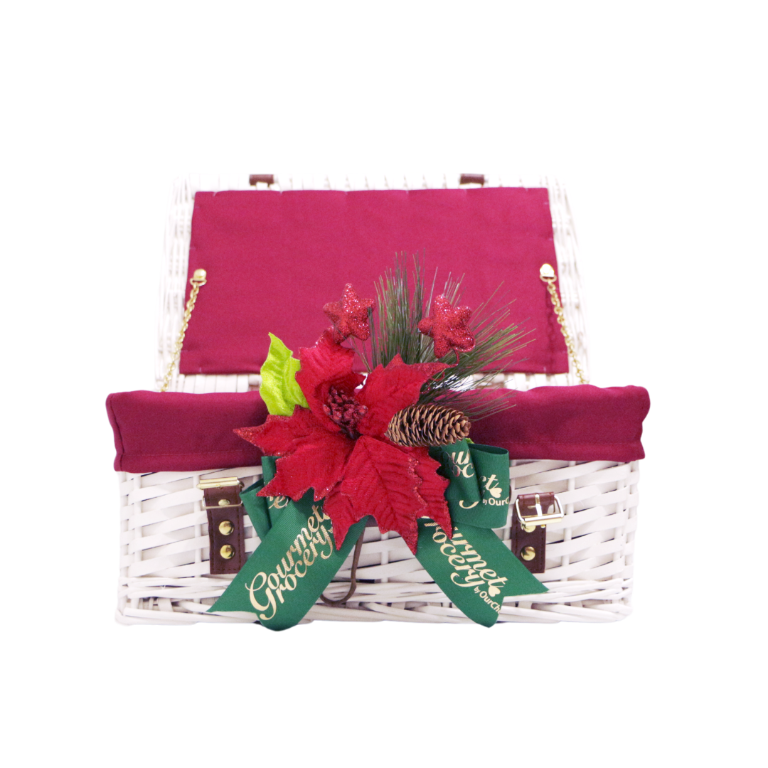 White Chest with Red Cloth
