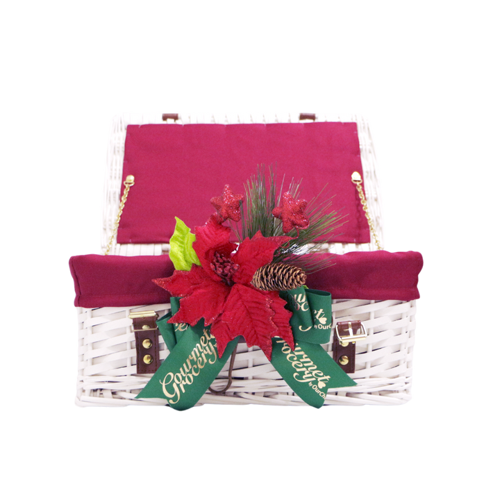 White Chest with Red Cloth